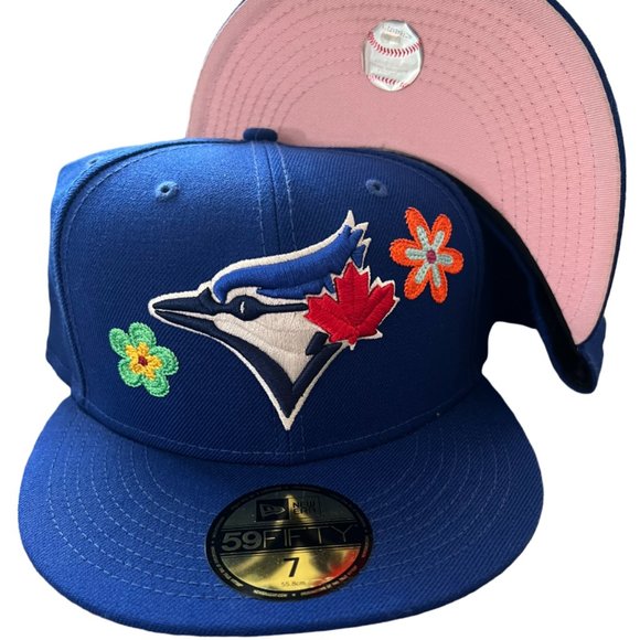 New Era Toronto Blue Jays Floral 59FIFTY Fitted Hat Cap Pink UV - Picture 1 of 6